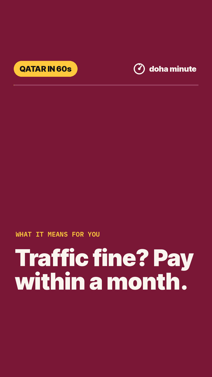 Cover of the Qatar in 60s video on traffic fines in Qatar